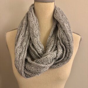 Soft Loose Knit Gray Infinity Scarf w/ a Little Sparkle!